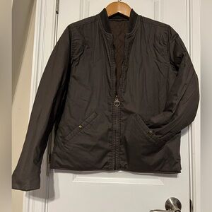 G.H. Bass & Co. Dark Brown Quilted Lined Bomber Jacket Reversible
